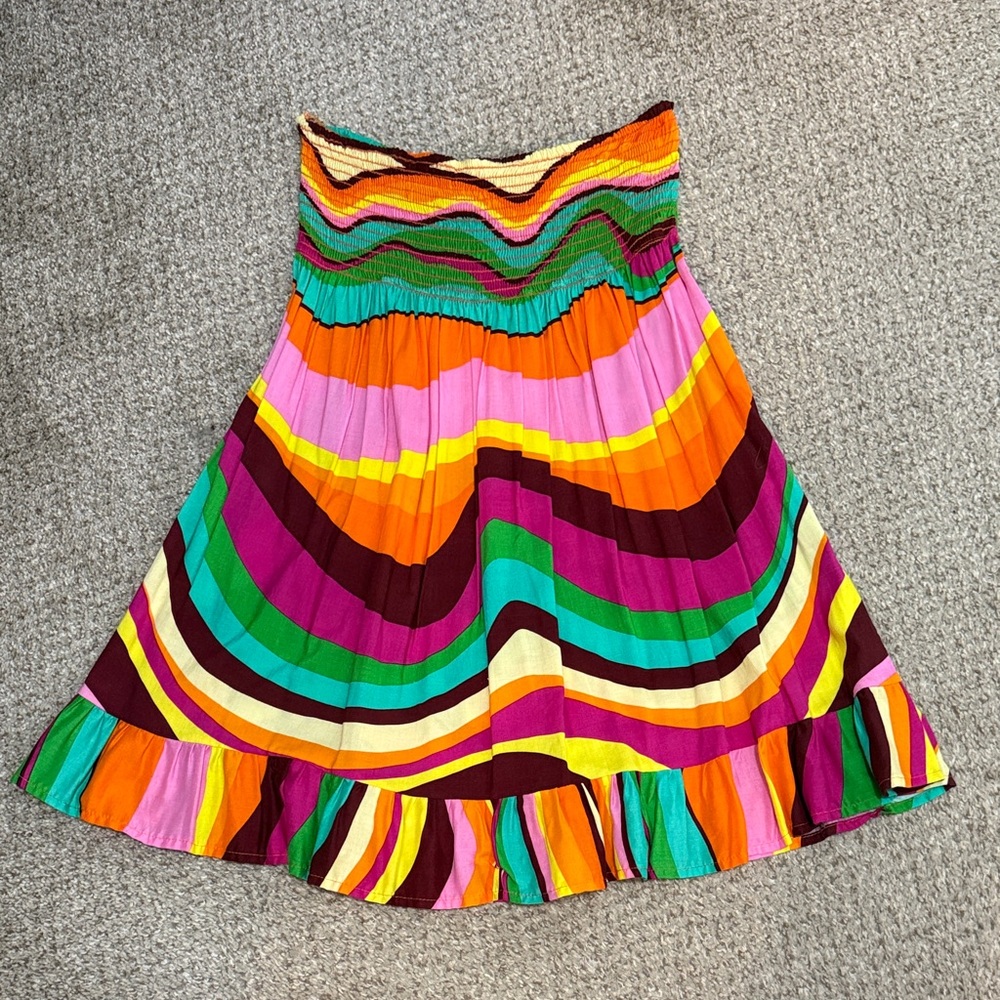 Multicolor Strapless Dress